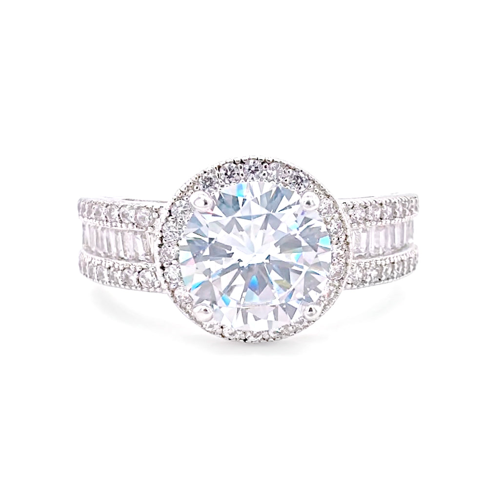 BMR53039WH - Round Cut Halo - Engagemet Ring