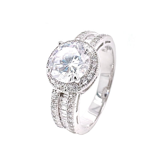 BMR11990OL - 梨形光環 - 訂婚戒指