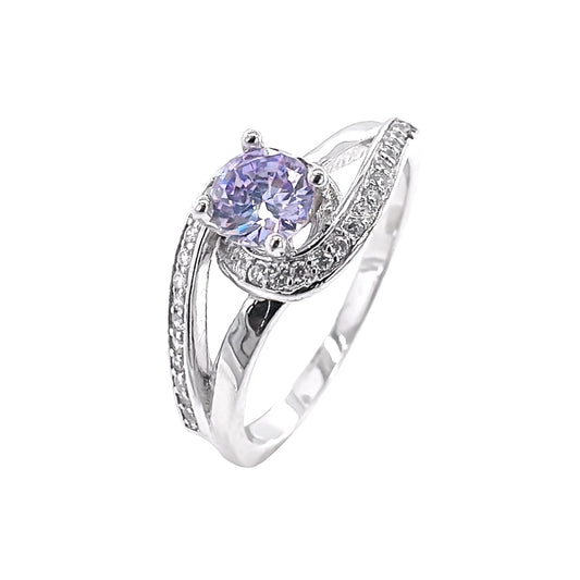 BMR84674CP - 圓形切割漩渦光環 - 訂婚戒指