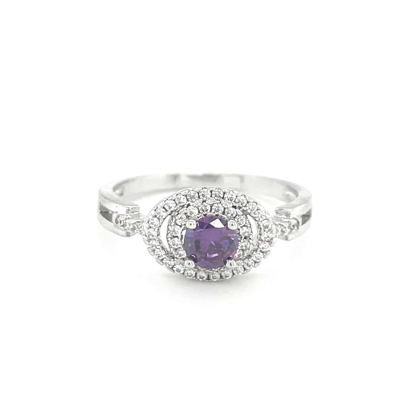 BMR84576PR - Round Cut Deluxe Double Halo - Engagemet Ring