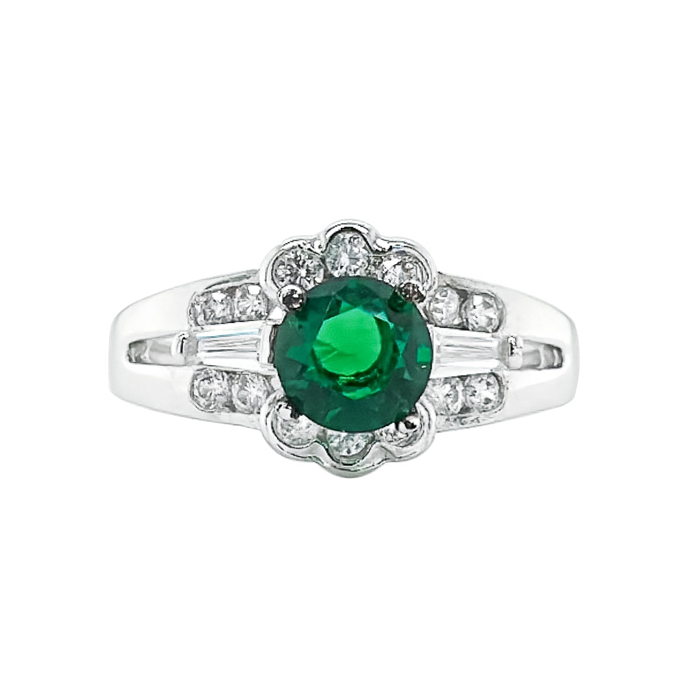 BMR95508 - Round Cut Halo Flower - Engagemet Ring