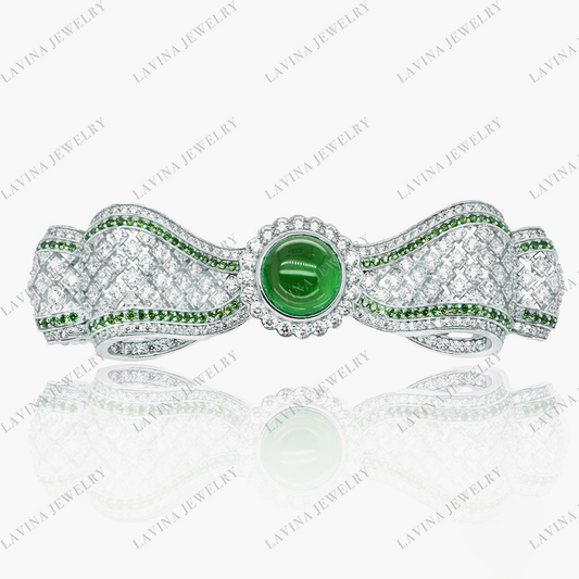 SC28269-delicate Luxury 925 Sterling Silver Simulated Gem BOW Brooch Cubic Zirconia Jewelry For Wedding and Party , Jewelry for Women and Men