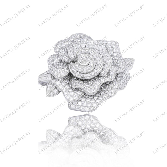 SC28154WH- Luxury Handmade 925 Sterling Silver delicate Dragonfly Brooch Cubic Zirconia Jewelry For Wedding and Party, Jewelry for Women and Men