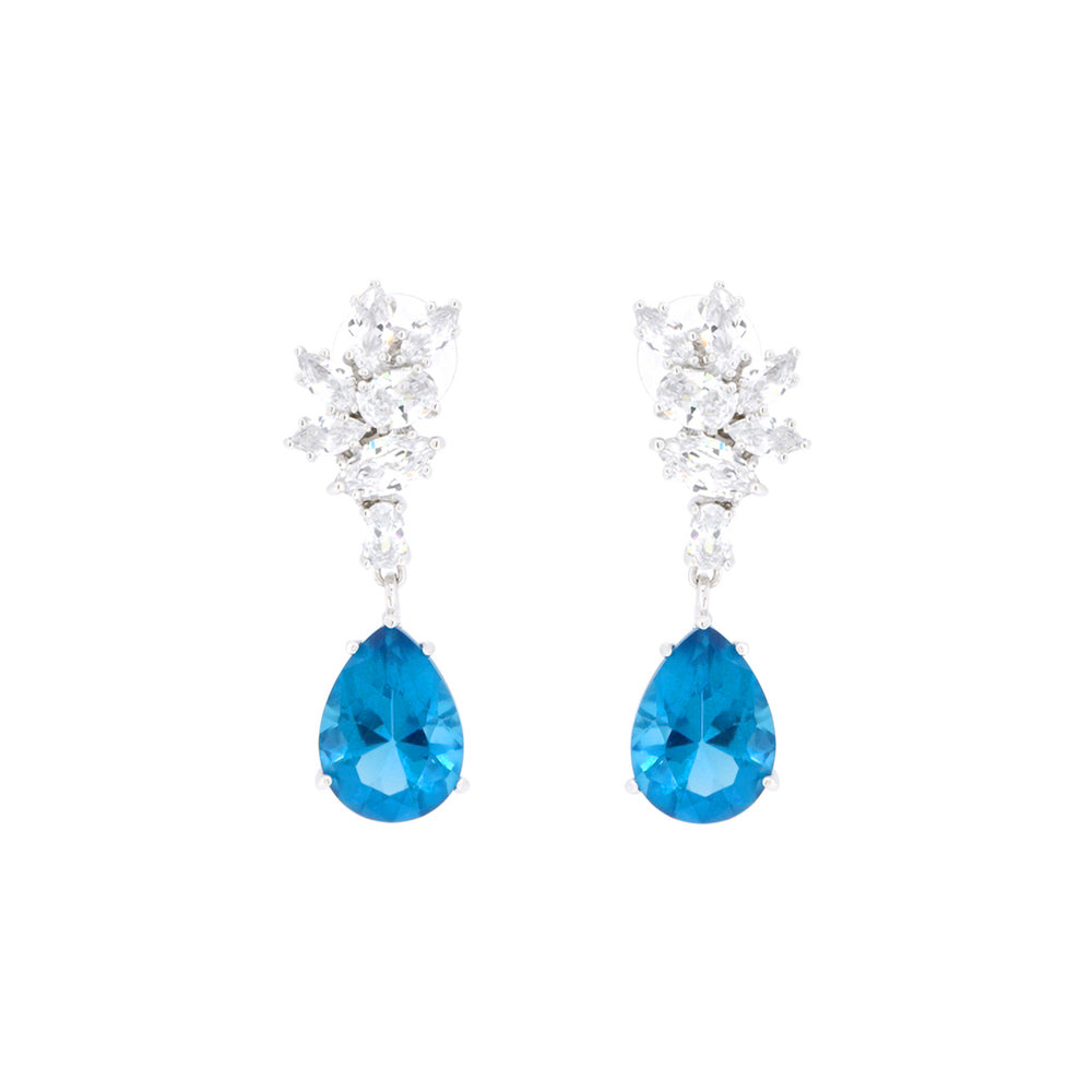 BME200654 - Teardrop Imitation Gemstone Pendant Earrings - Dangle Earrings
