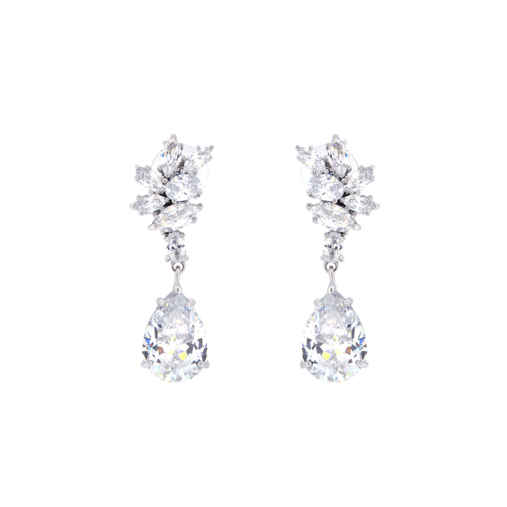 BME200654 - Teardrop Imitation Gemstone Pendant Earrings - Dangle Earrings