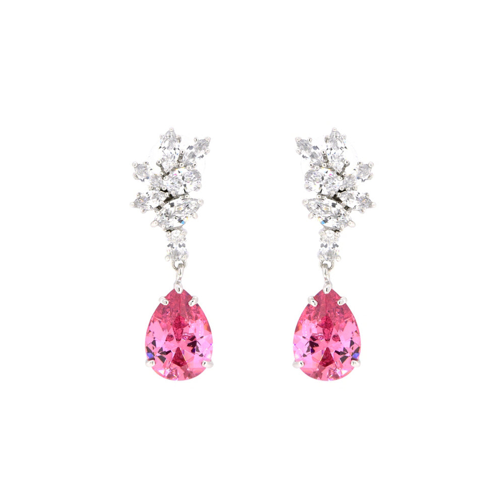 BME200654 - Teardrop Imitation Gemstone Pendant Earrings - Dangle Earrings