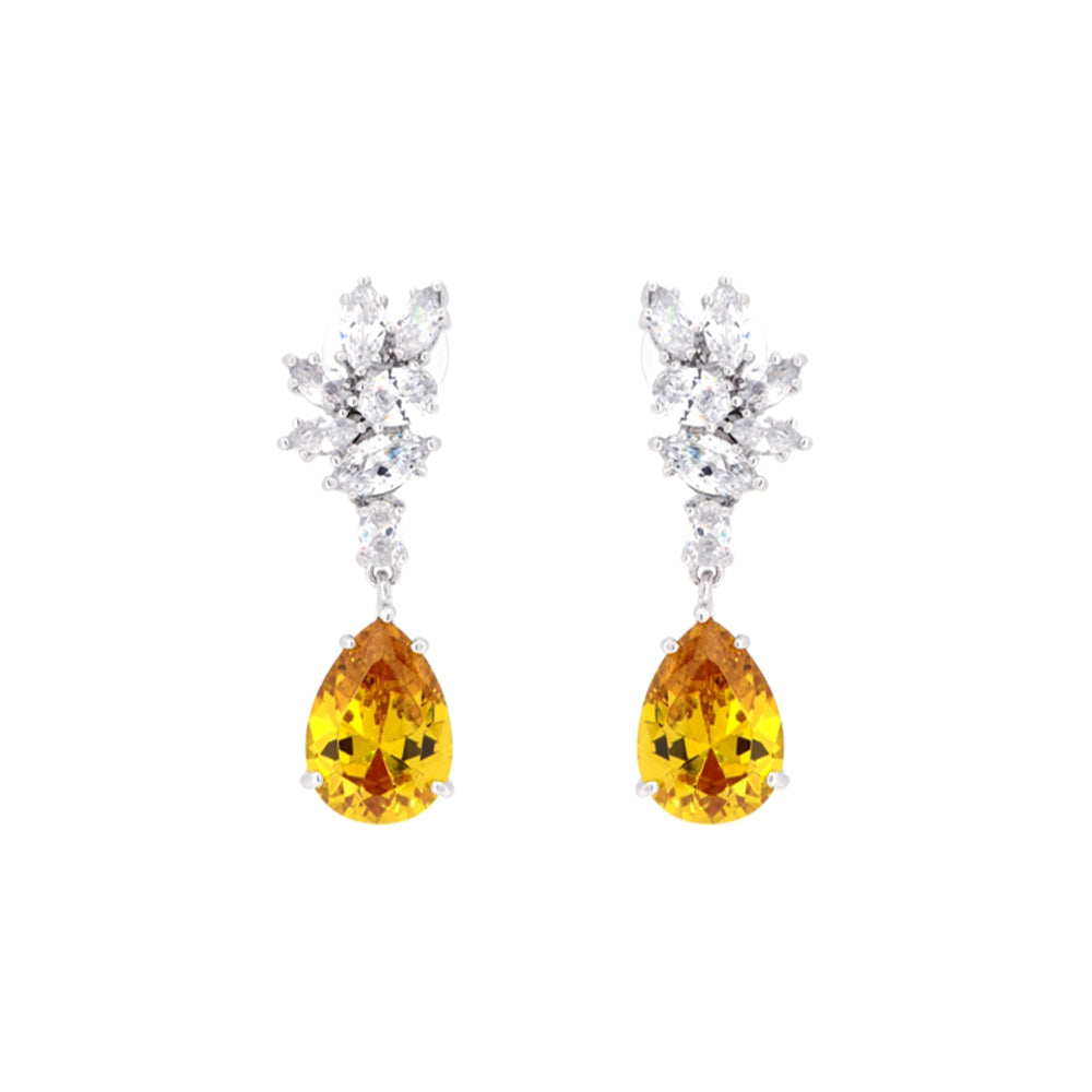 BME200654 - Teardrop Imitation Gemstone Pendant Earrings - Dangle Earrings