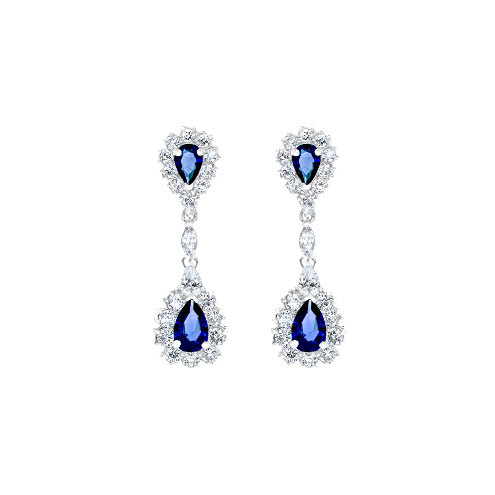BME200764 - Pear Cut Imitation CZ Earring - Dangle Earrings