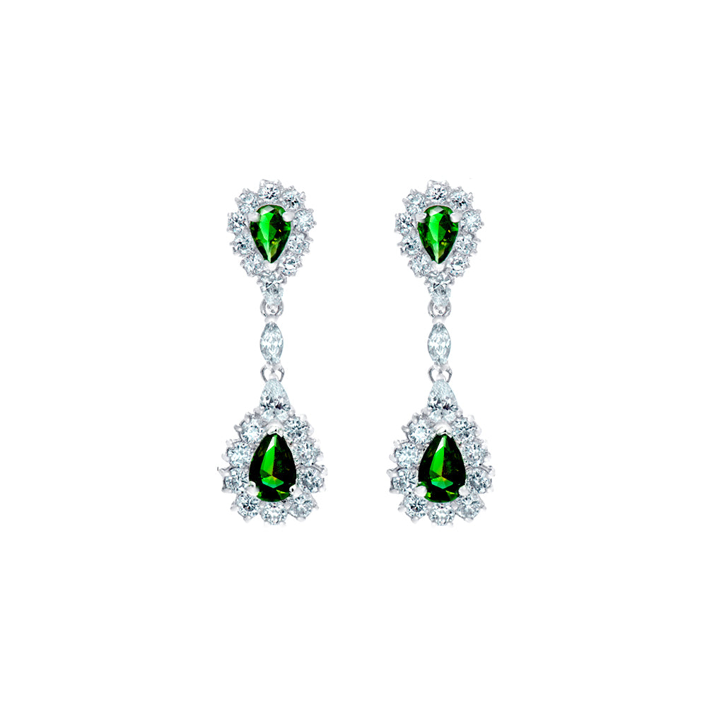 BME200764 - Pear Cut Imitation CZ Earring - Dangle Earrings