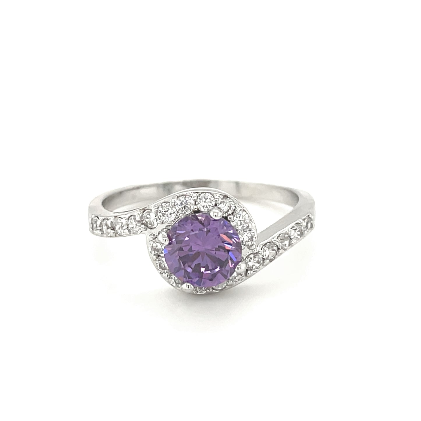 BMR20361PR - Round Cut Swirl Halo - Engagemet Ring