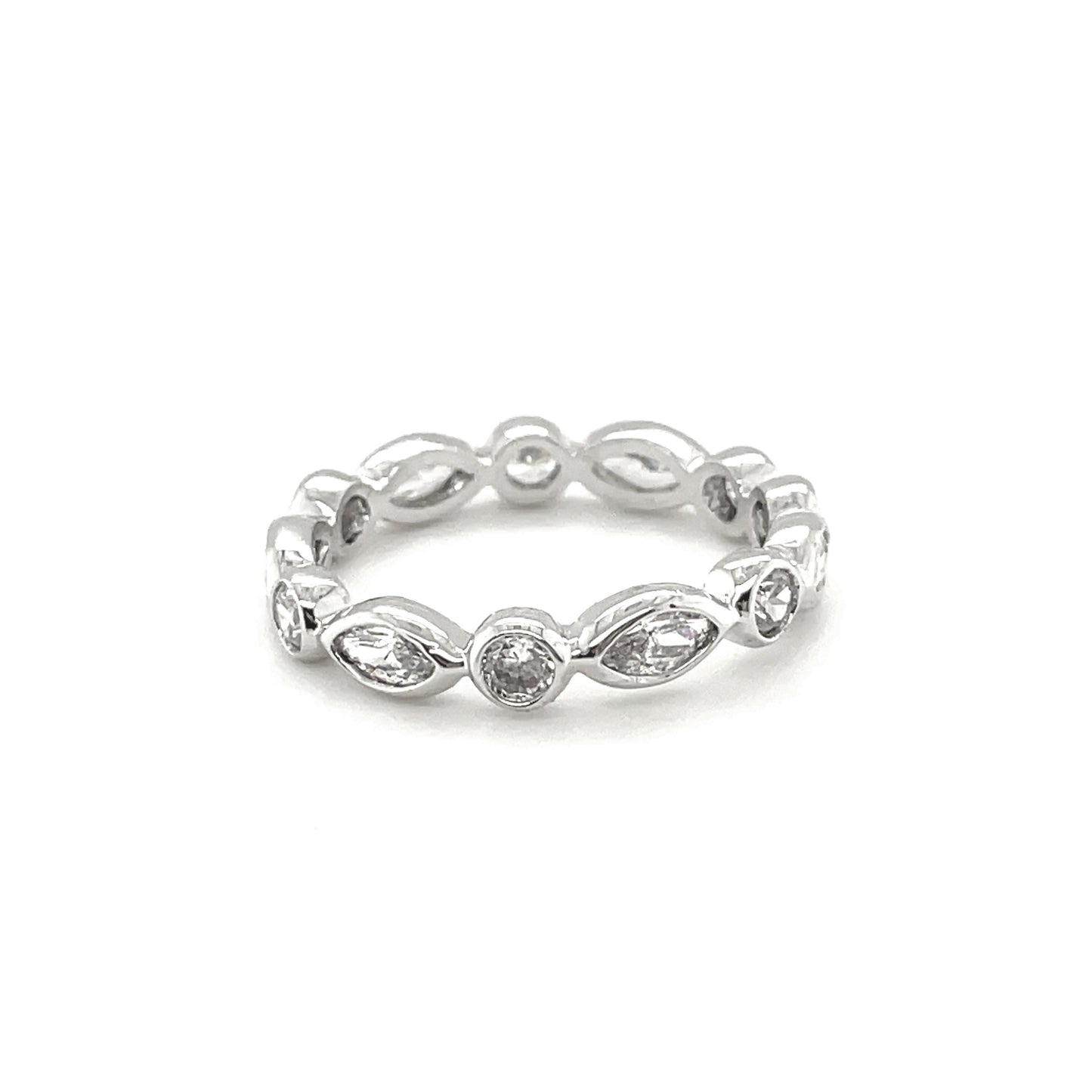 BMR23854WH - Round Cut Marquise Cut - Engagemet Ring