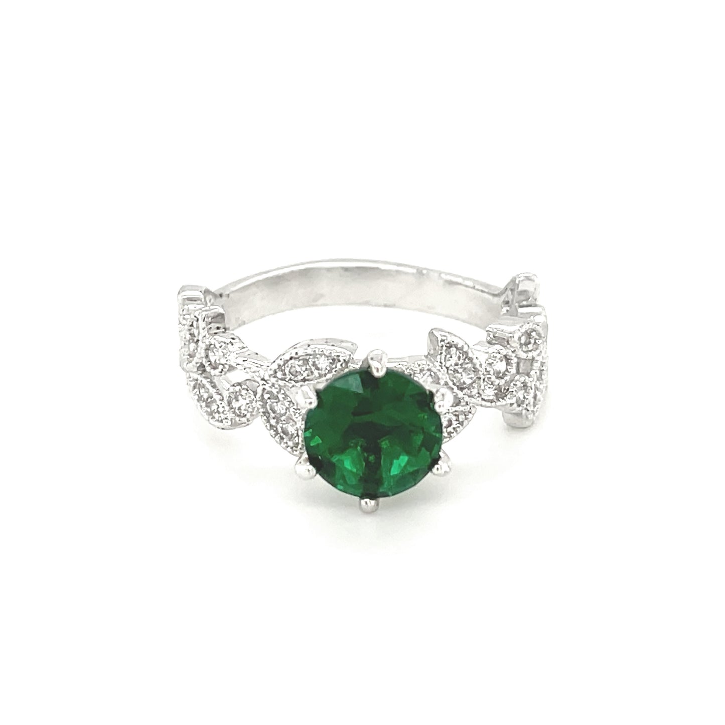 BMR24651GR - Round Cut Halo Flower - Engagemet Ring