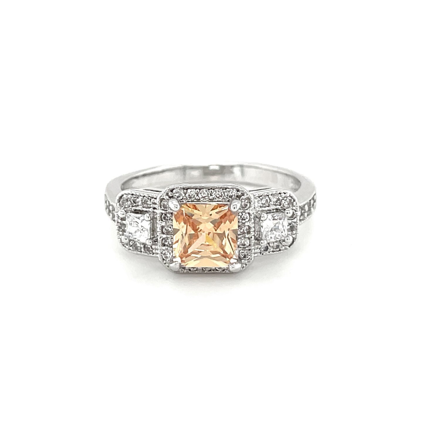 BMR24687CP - Princess Cut Woven Band - Engagemet Ring