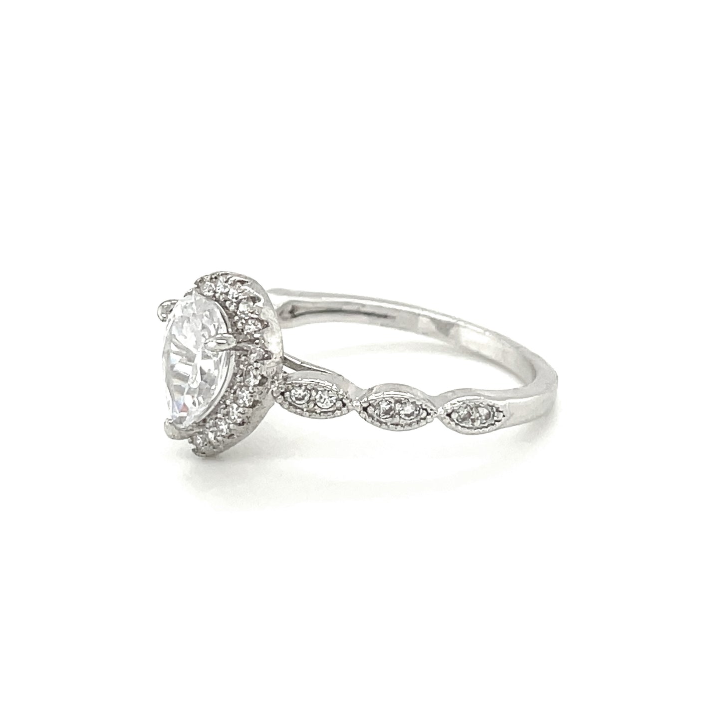 BMR24714WH - Pear Shape Halo - Engagemet Ring