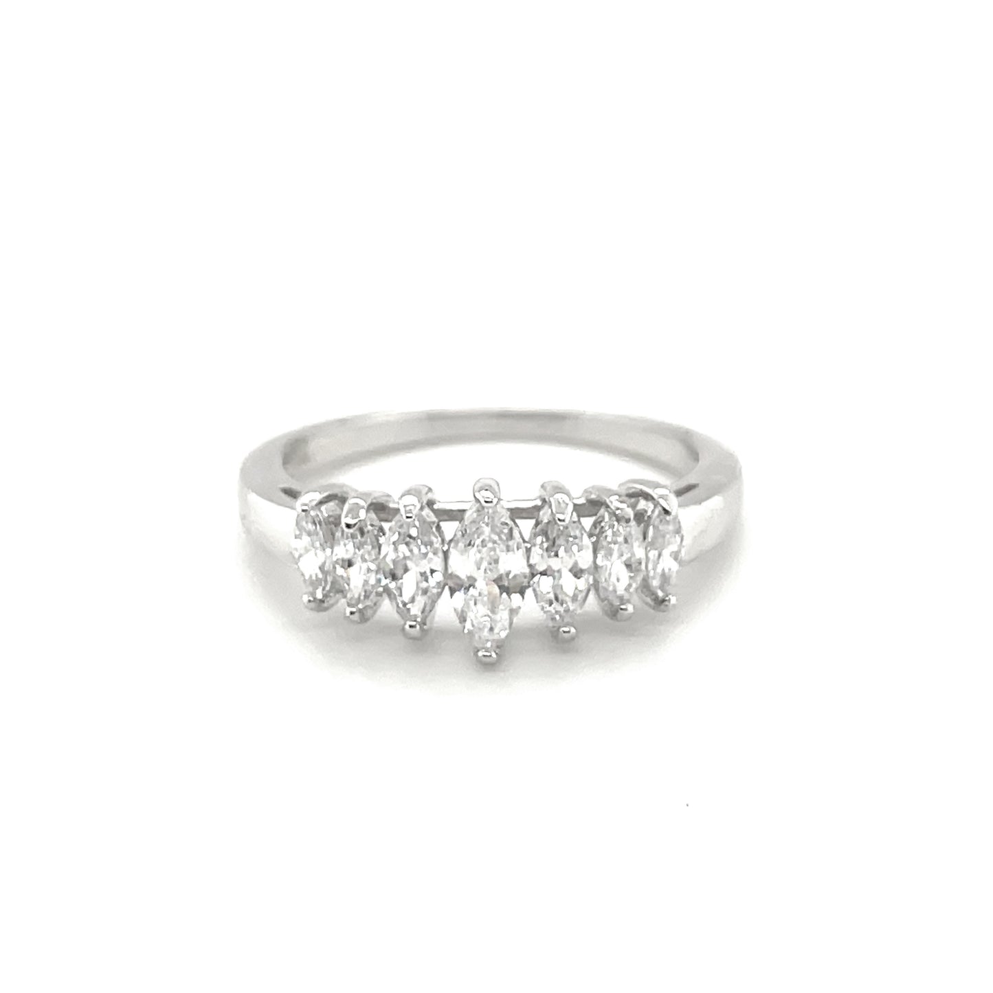 BMR24779WH - Seven Across Marquise Cut - Engagemet Ring