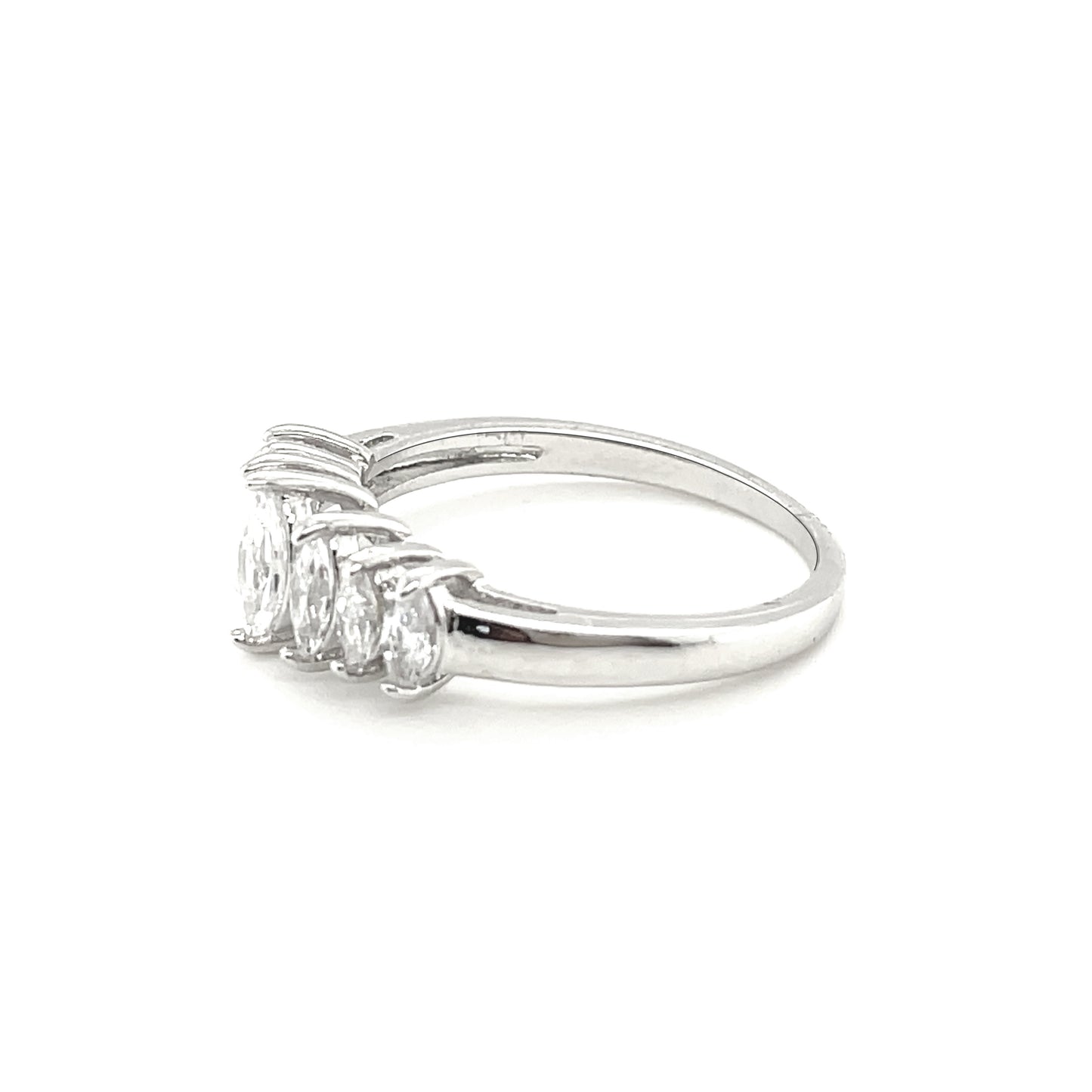 BMR24779WH - Seven Across Marquise Cut - Engagemet Ring