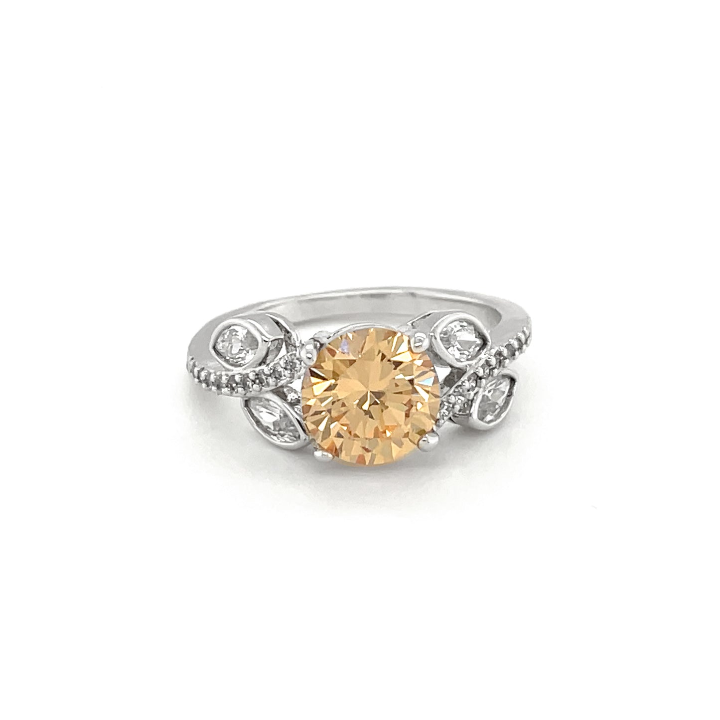 BMR24869CP - Halo Flower Swirl Halo - Engagemet Ring