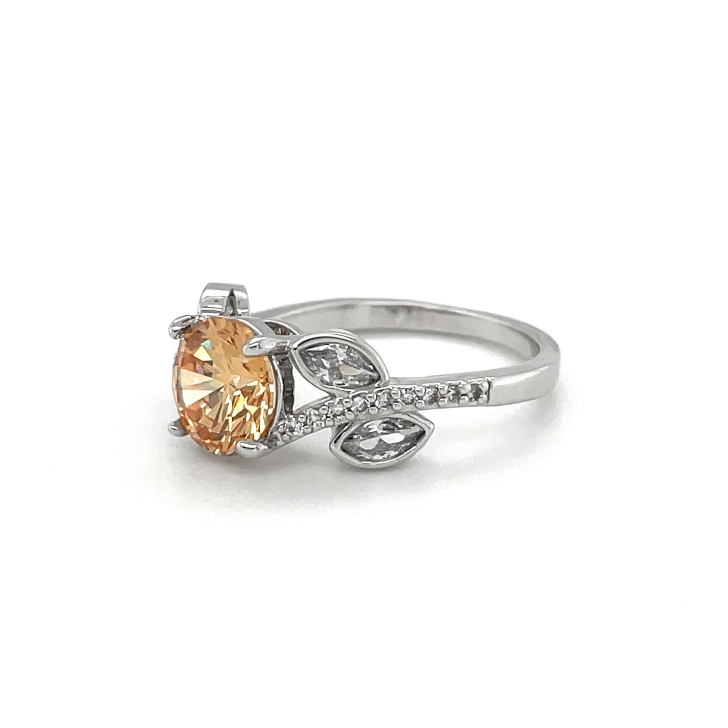 BMR24869CP - Halo Flower Swirl Halo - Engagemet Ring