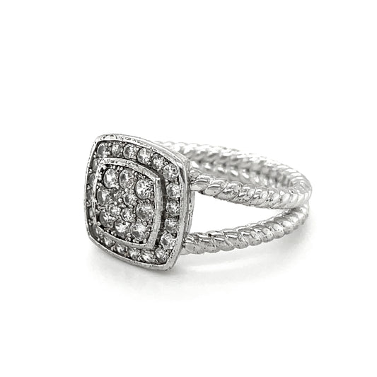 BMR24996WH - Round Cut Halo - Engagemet Ring