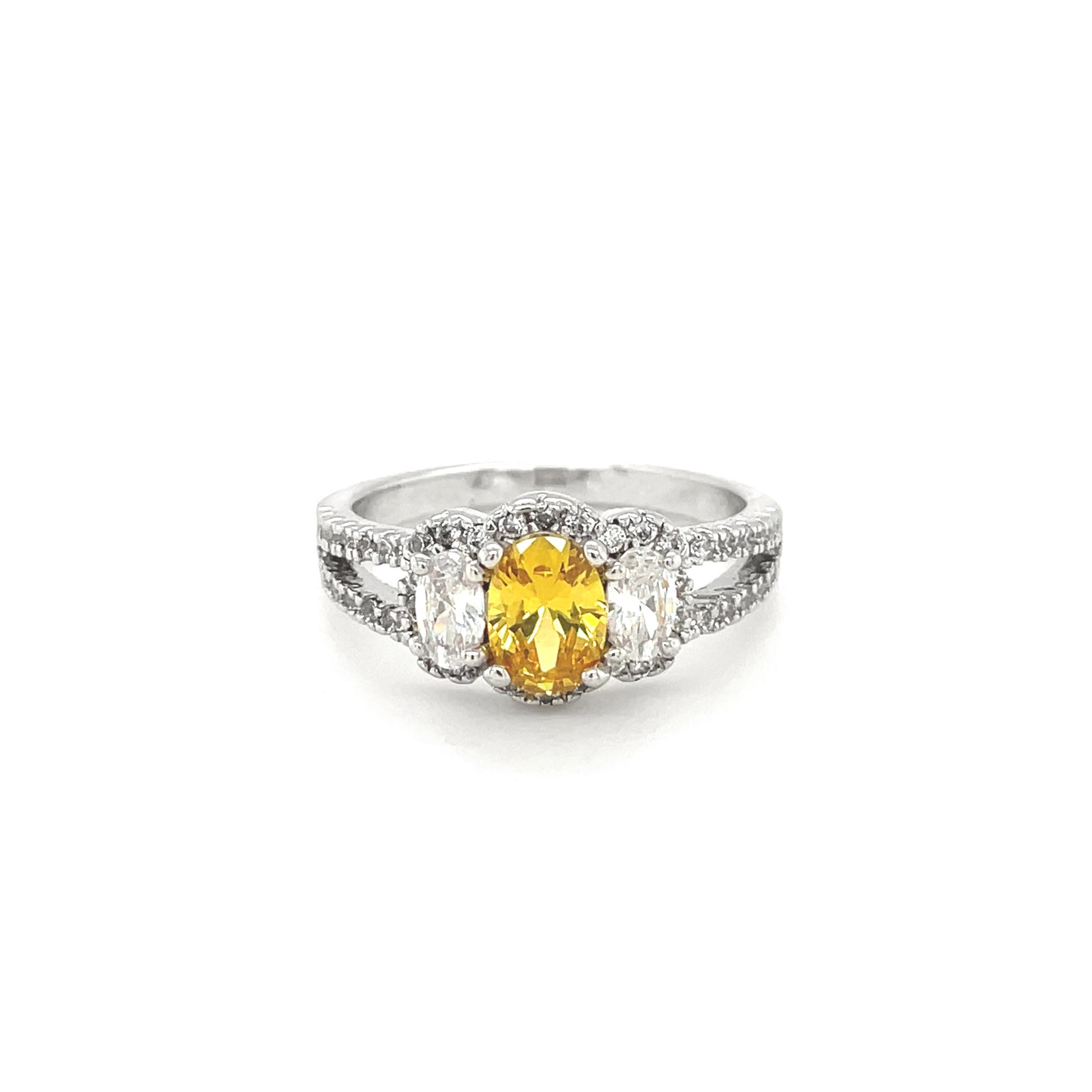 BMR25008YL - Oval Cut Triple Contrast - Engagemet Ring
