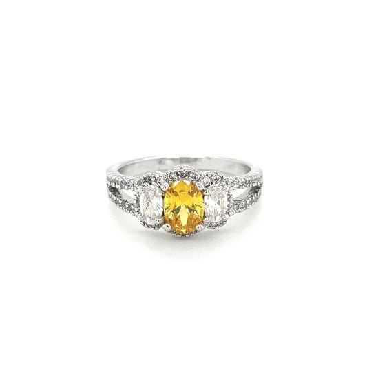 BMR25008YL - Oval Cut Triple Contrast - Engagemet Ring