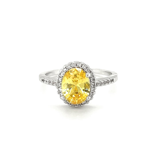 BMR25080YL - Oval Cut Halo - Engagemet Ring