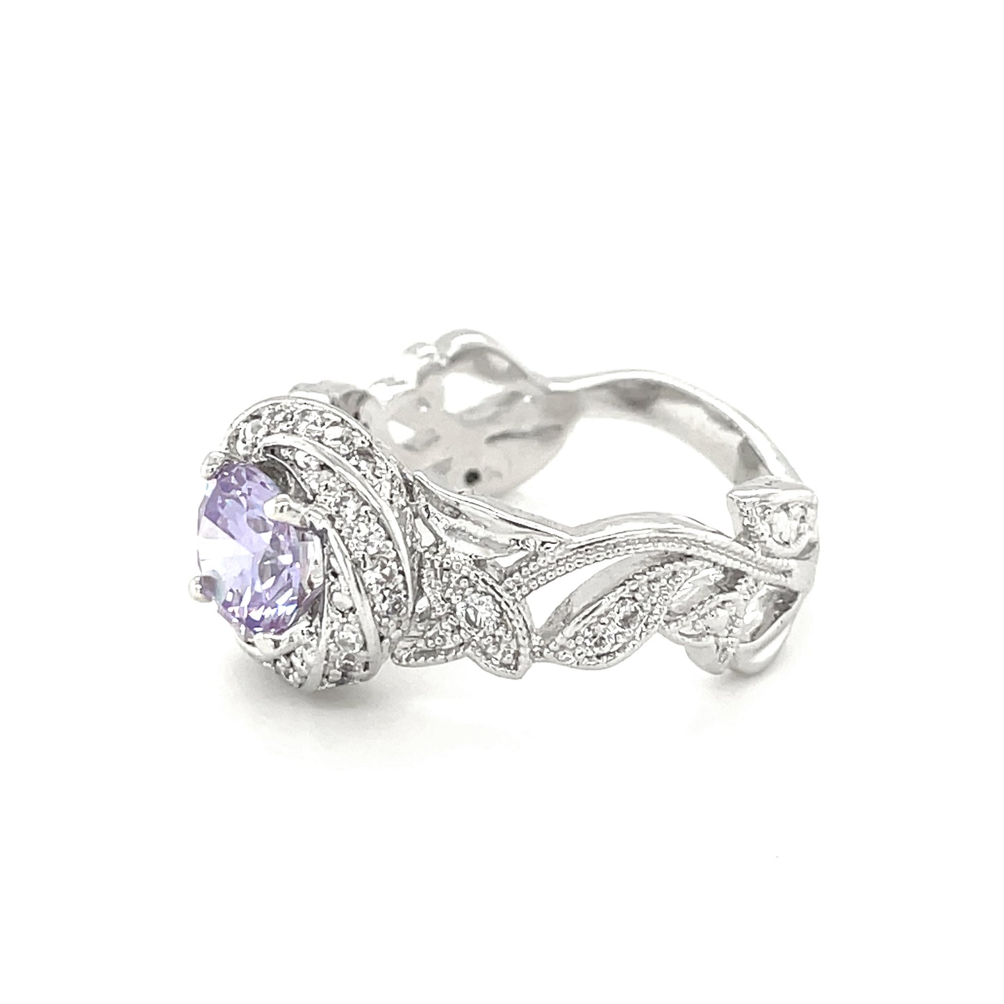 BMR25146 - Round Cut Swirl Halo - Engagemet Ring