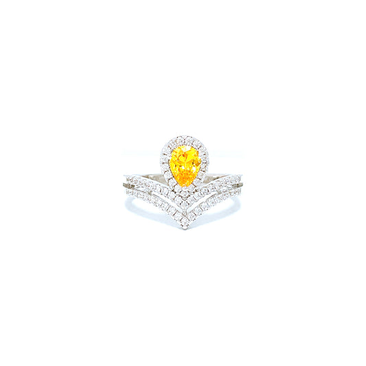 BMR33797YL - Pear Shape Halo - Engagemet Ring