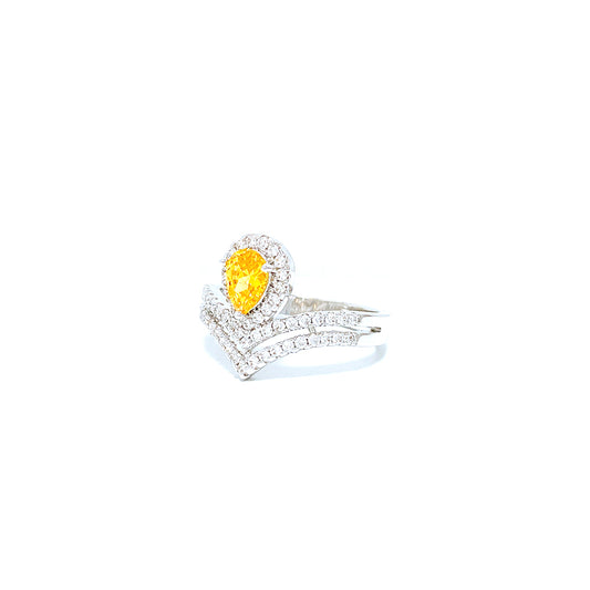 BMR33797YL - Pear Shape Halo - Engagemet Ring