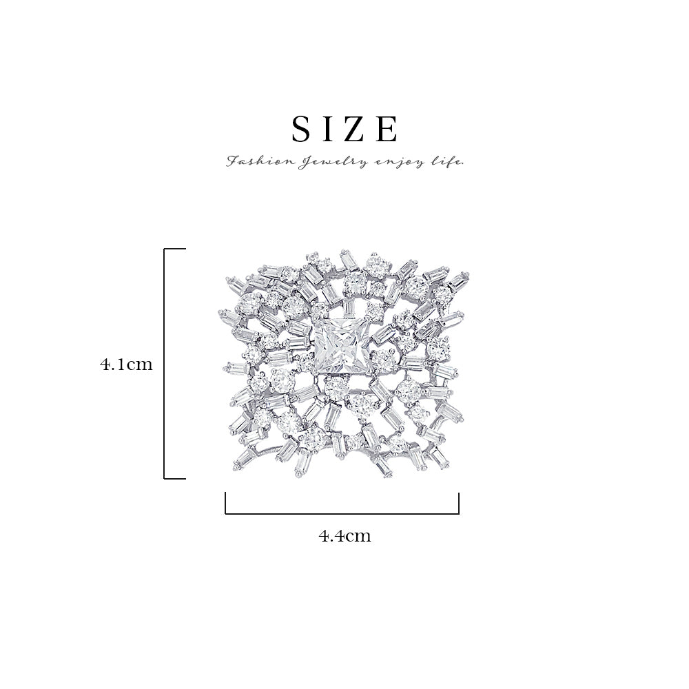 BMC37004 - Sparkle Square Cz - Brooch