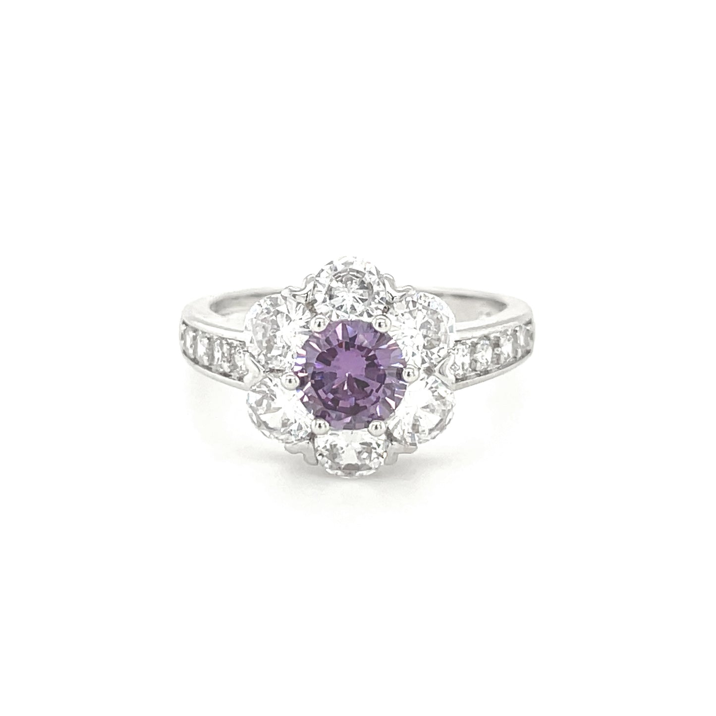 BMR37877PR - Round Cut Halo Flower - Engagemet Ring