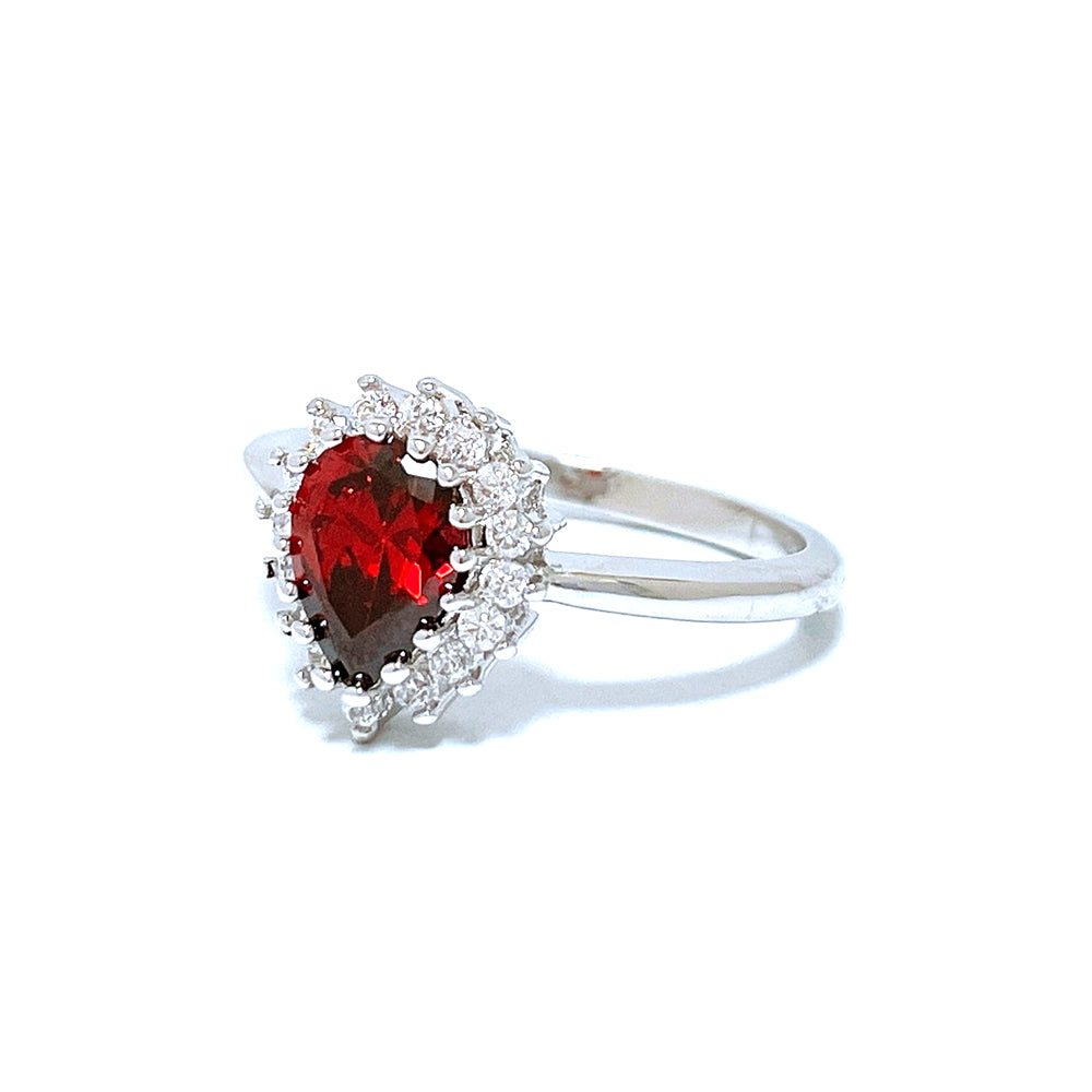 BMR41132GA - Pear Shape Halo Flower - Engagemet Ring