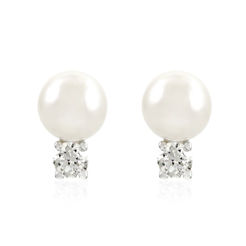 BME5156 - Classic Over Round Cut - Gray Pearl - Stud Earrings