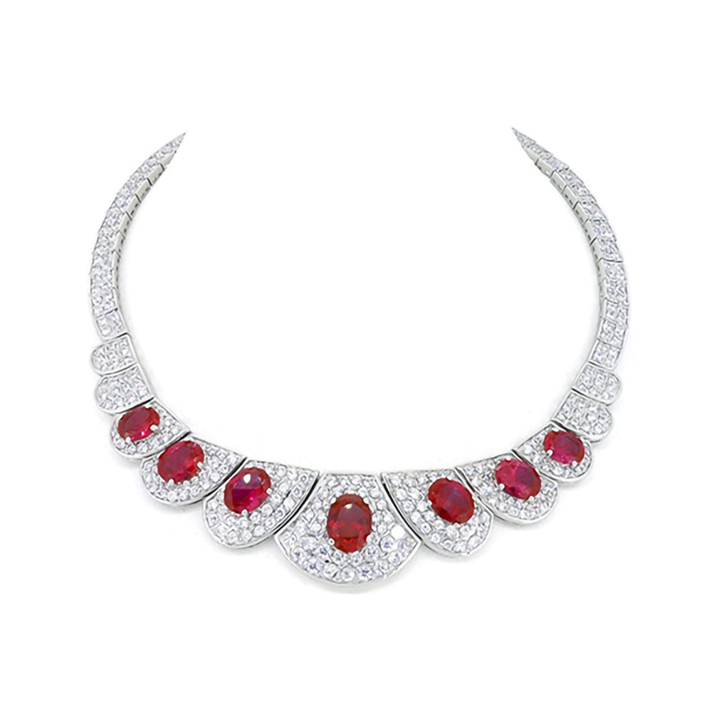 BMN5161 - Art Deco Simulated - Statement Necklace