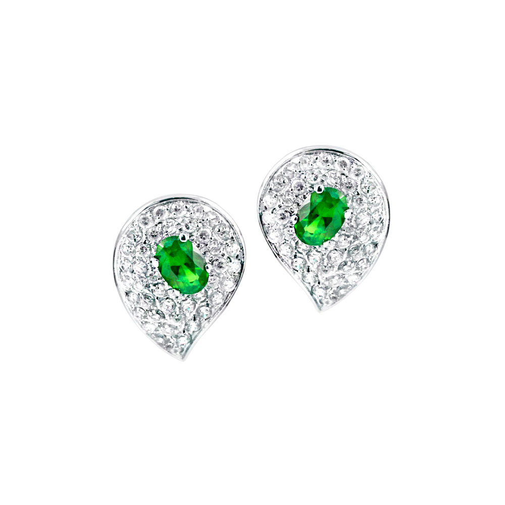 BME5664 - Fancy Imitation Ruby Pave Stud Earrings - Stud Earrings