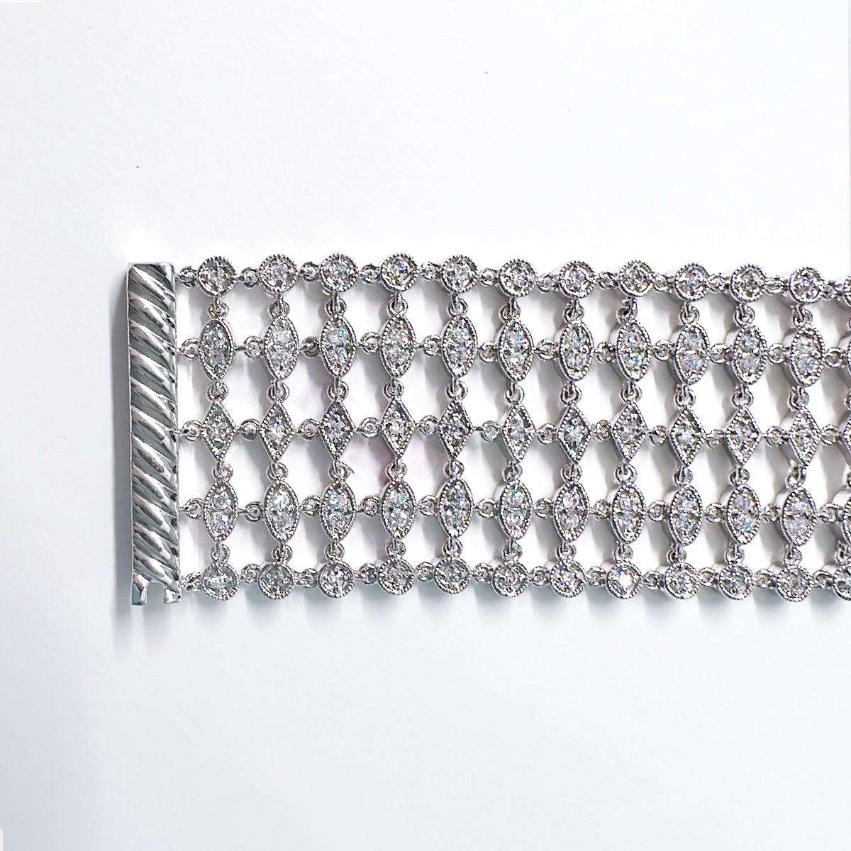 BMB60051 - Silver Strand Bracelet With Clear CZ - Bracelet
