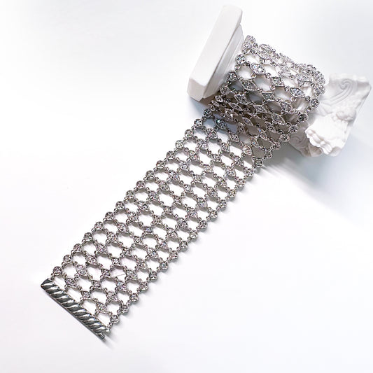 BMB60051 - 帶透明 Cz 的銀鍊手鍊 - 手鍊