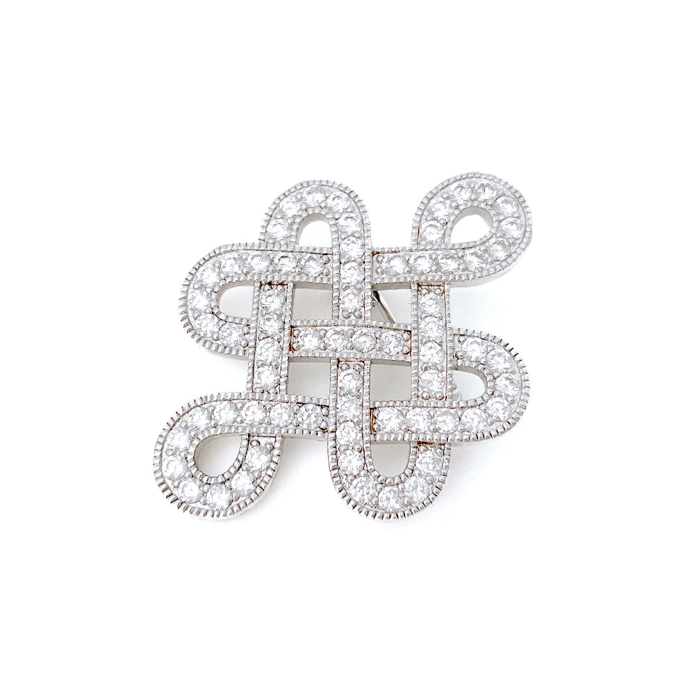 BMC60106 - cross double hearts - Brooch
