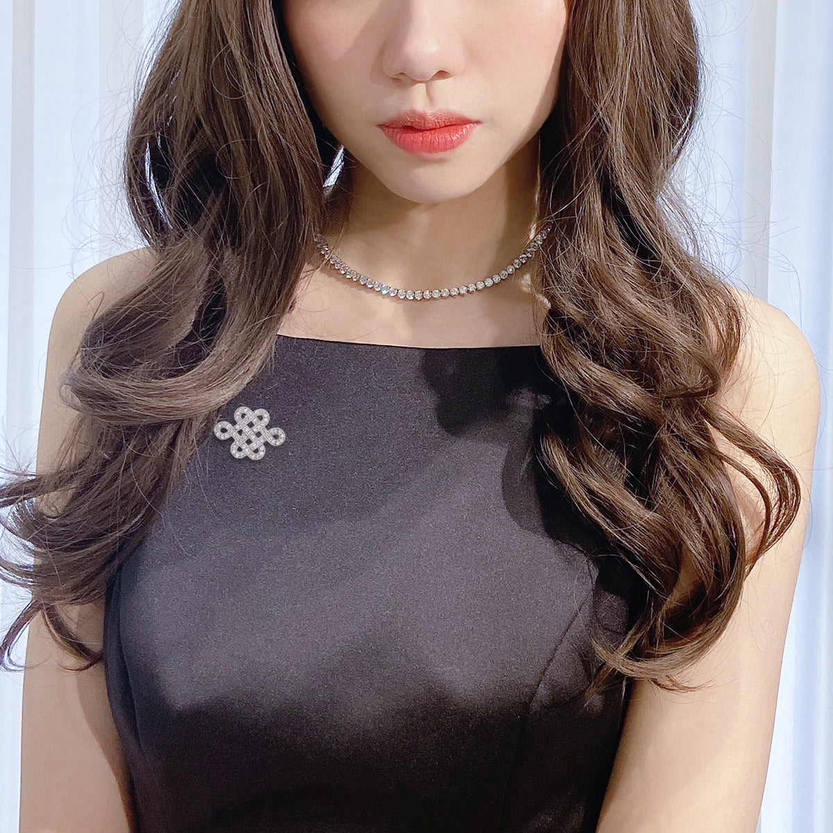 BMC60106 - cross double hearts - Brooch