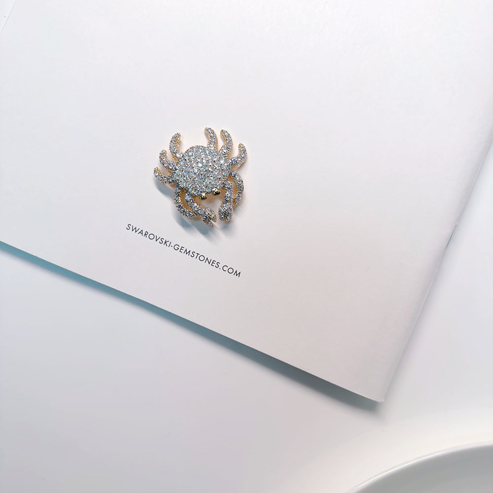 BMC60226 - Adorable Pave Crab - Brooch