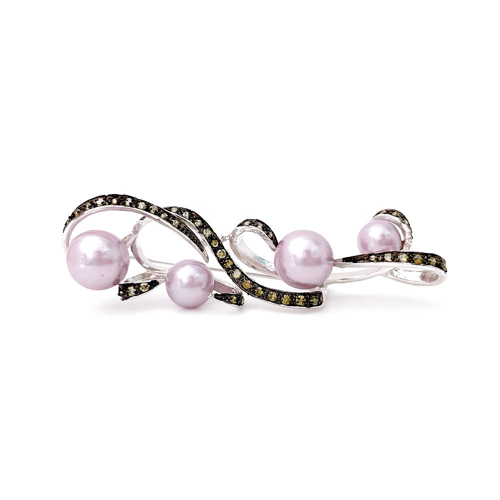 BMC80046 - Antique Purple Shell Pearl - Brooch