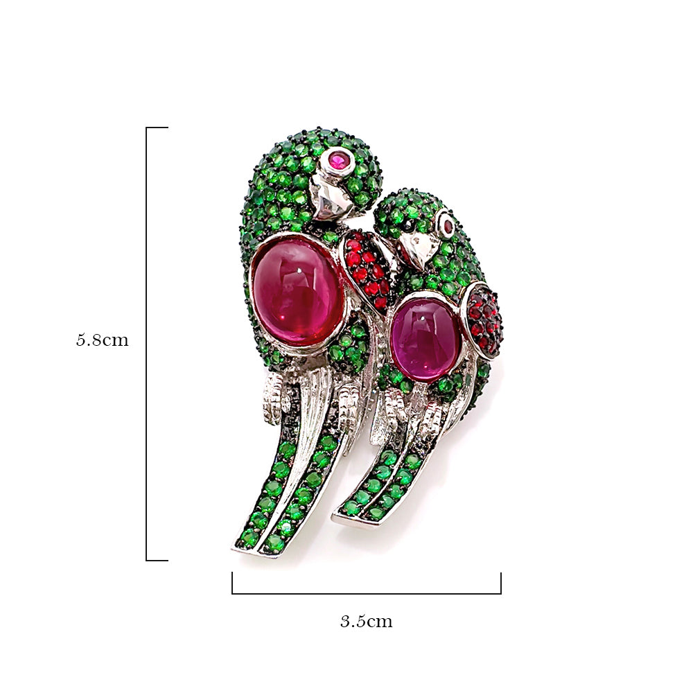 BMC80061 - Fancy Secret Garden Parrot - Brooch