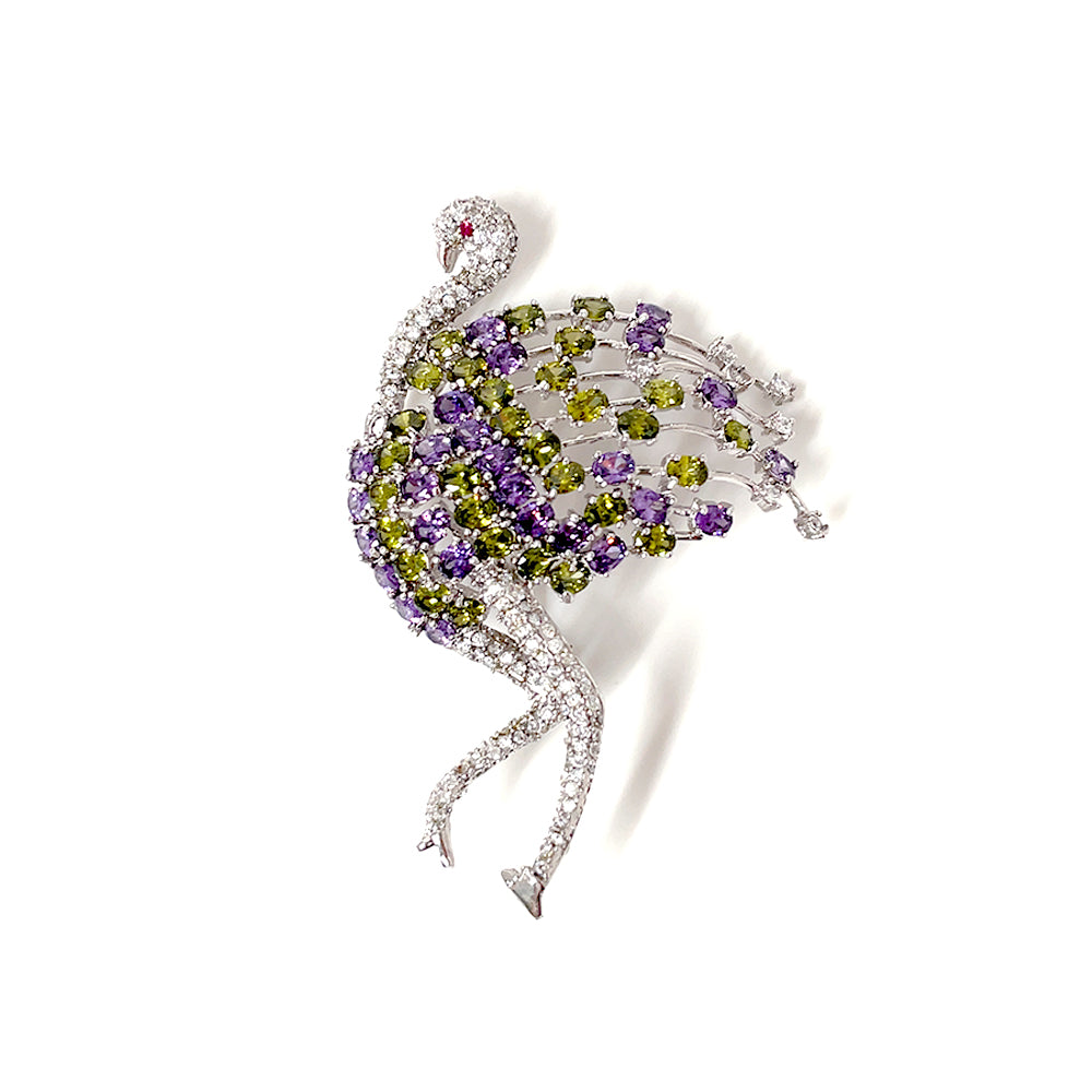 BMC80065 - Colorful Tropical Flamingo - Brooch