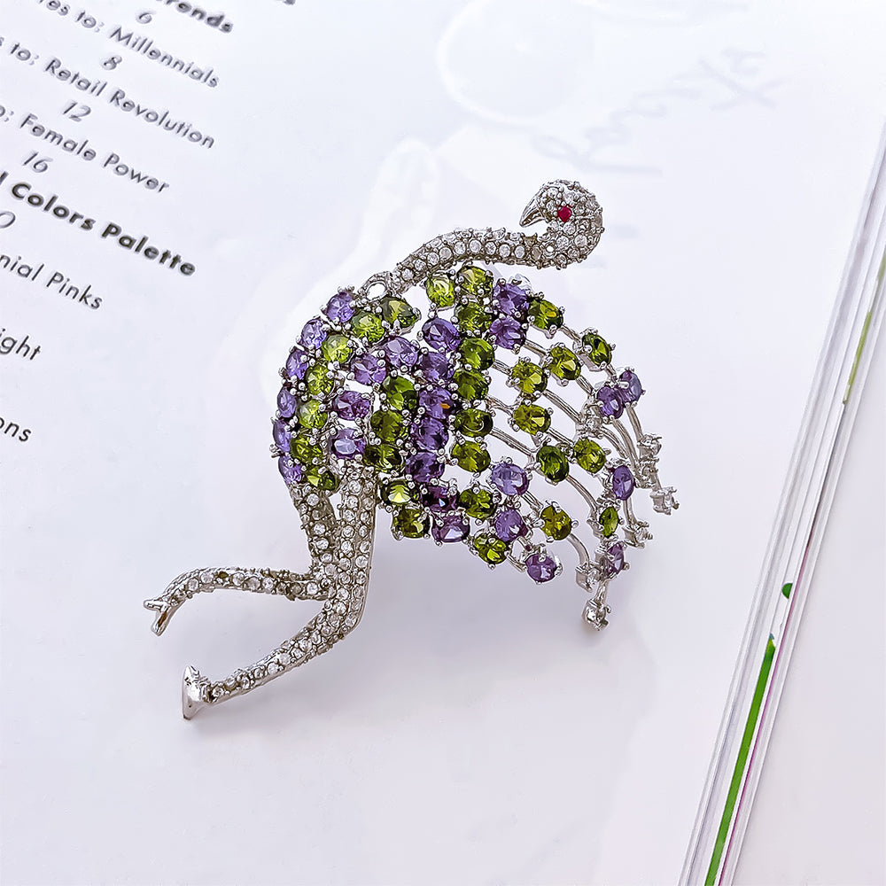 BMC80065 - Colorful Tropical Flamingo - Brooch