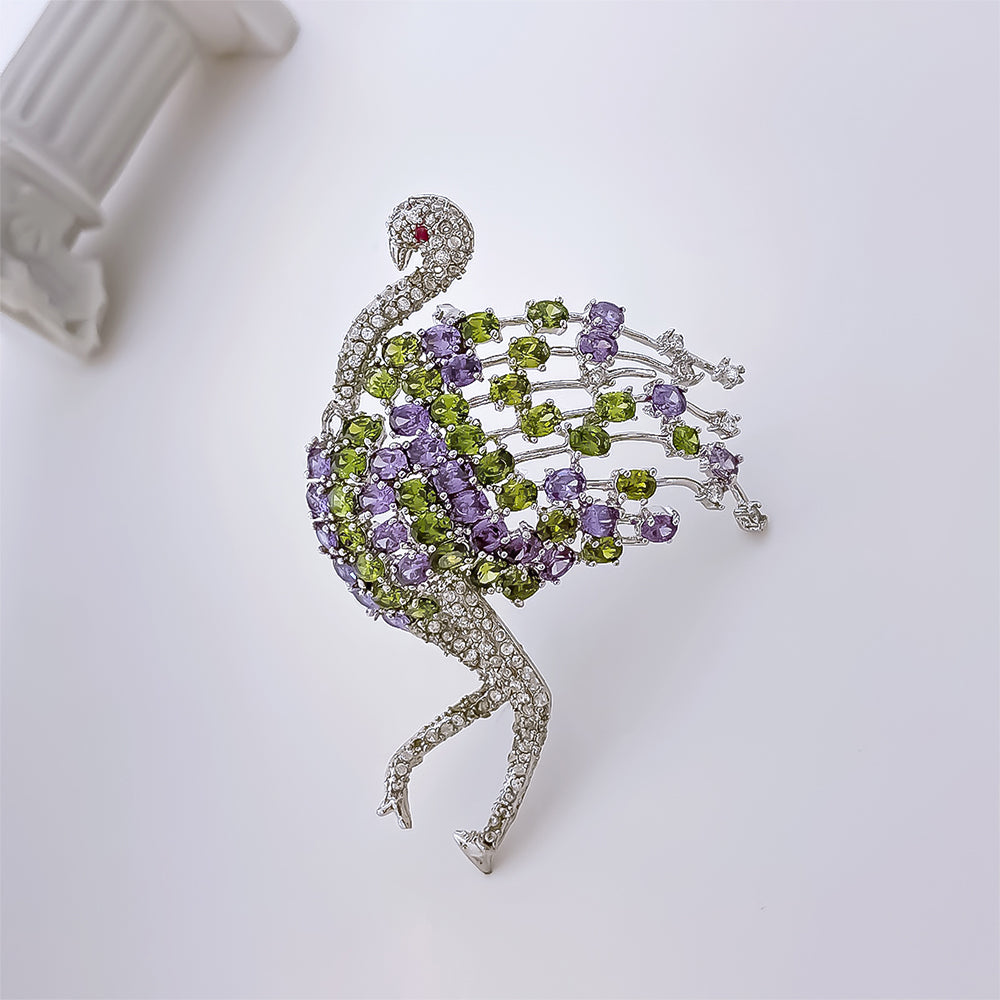 BMC80065 - Colorful Tropical Flamingo - Brooch