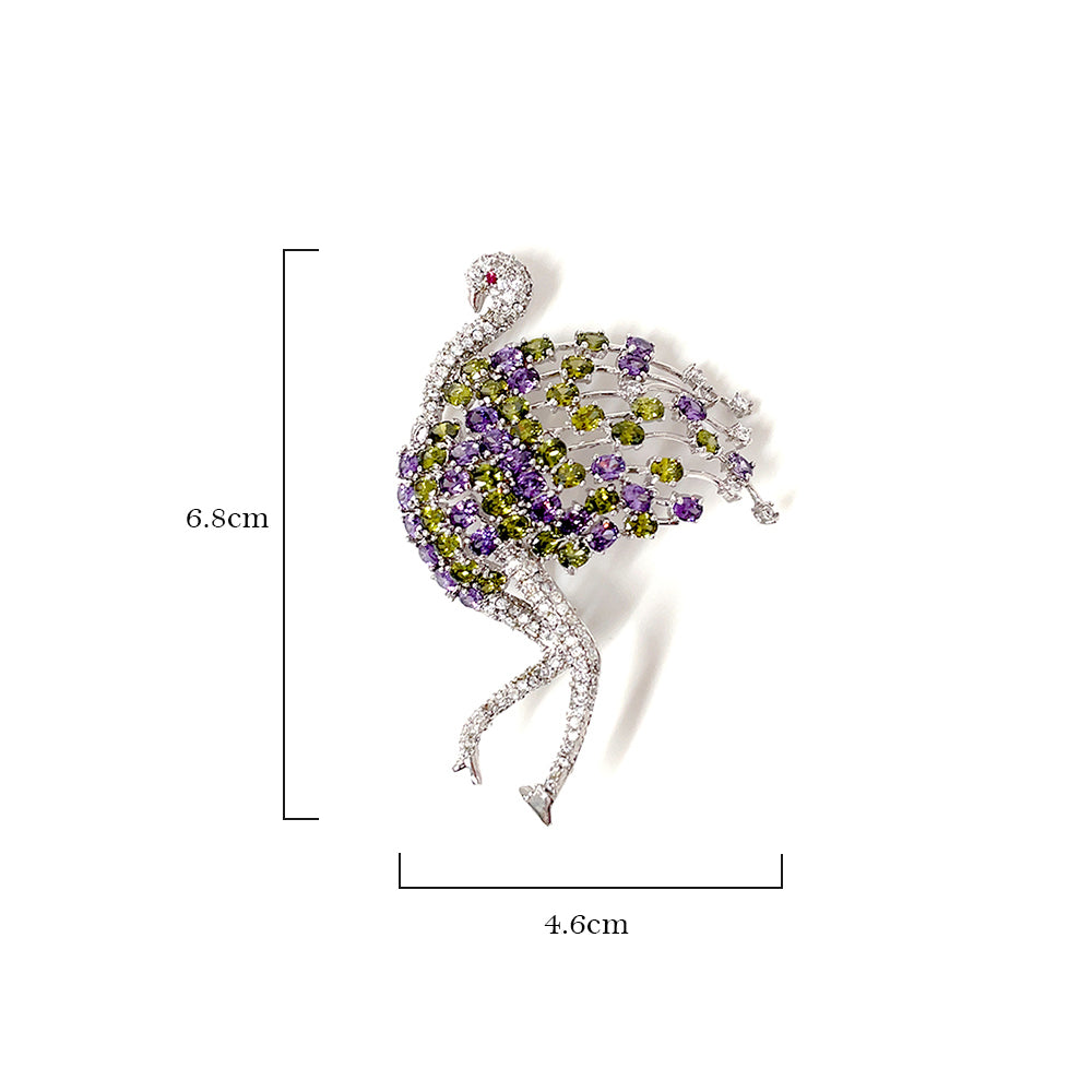 BMC80065 - Colorful Tropical Flamingo - Brooch