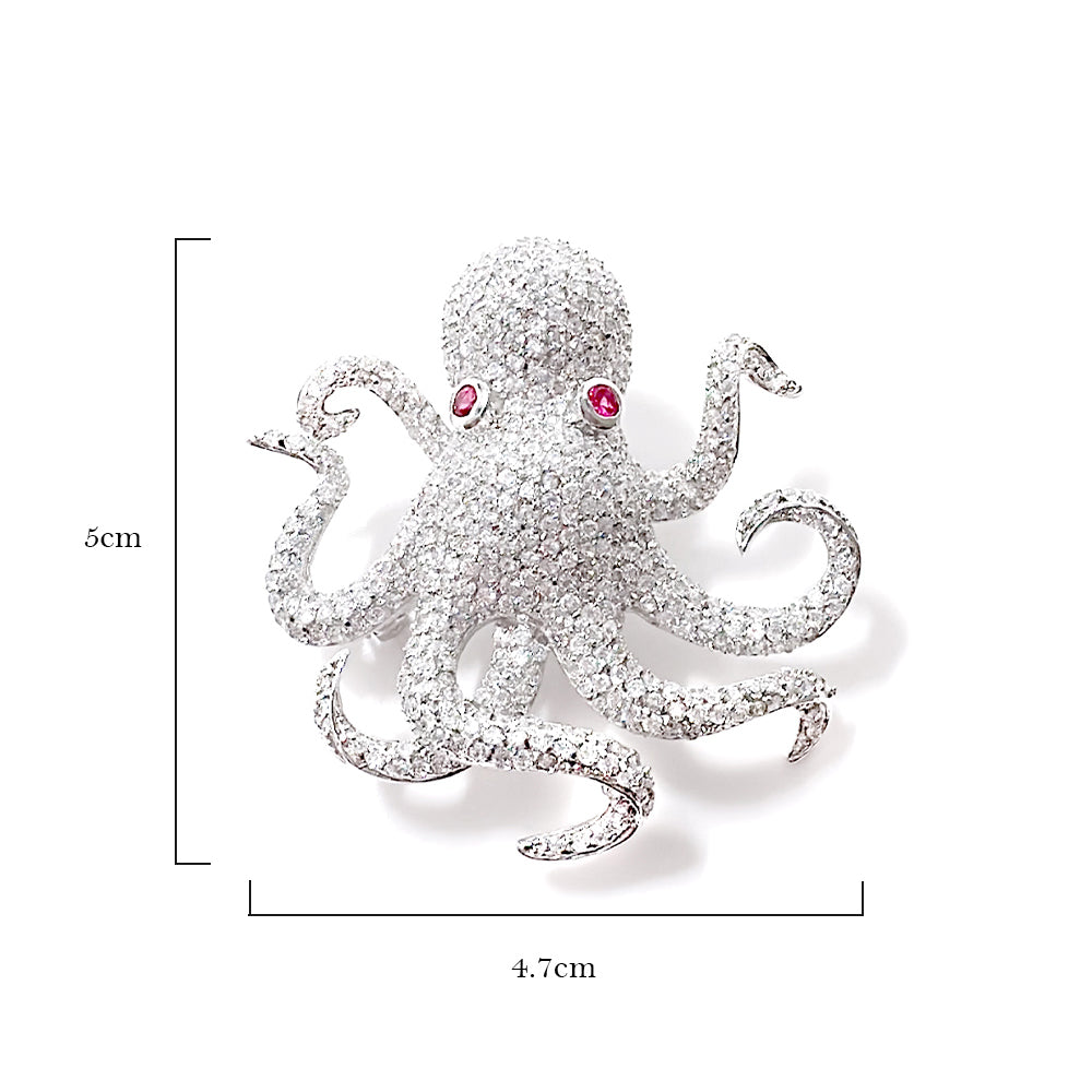 BMC80081 - Pave Octopus - Brooch