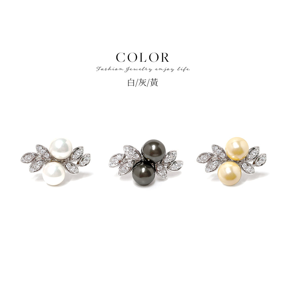 BMC80086 - Double Pearls - Brooch