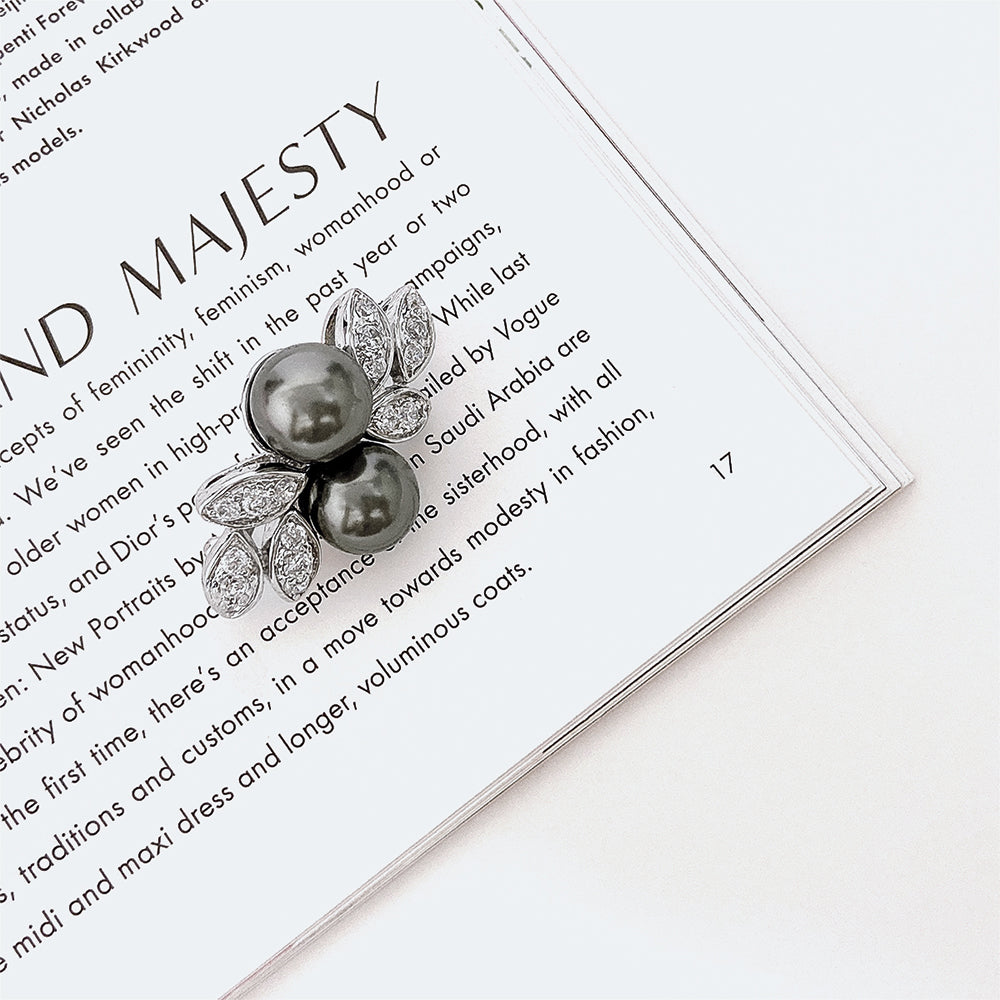 BMC80086 - Double Pearls - Brooch