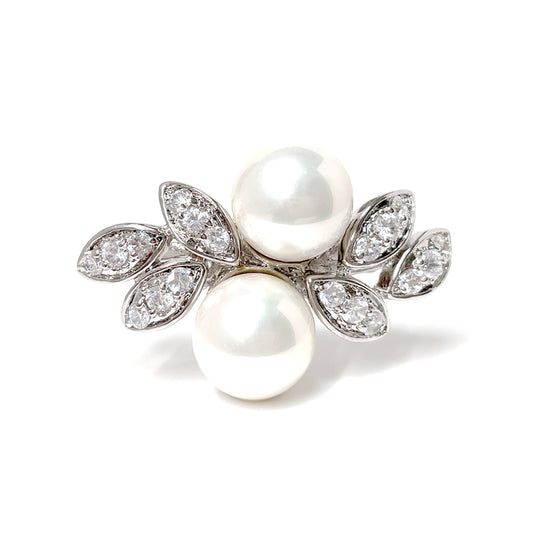 BMC80086 - ダブルパール - ブローチ